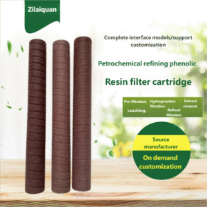 Phenolic resin filter element for petrochemical refining